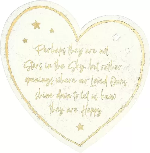 Pavilion Gift Company - Stars in The Sky - 11 Inch Heart Shaped Memorial Resin Garden Stone