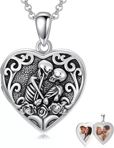 Personalized Heart Locket Necklace That Holds Pictures 925 Sterling Silver Custom Photo Lockets Necklaces Jewelry Gifts for Family Women Lover