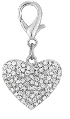 PETFAVORITES™ Couture Designer Fancy Bling Rhinestone Heart Pet Cat Dog Necklace Collar Charm Pendant Jewelry (Crystal)