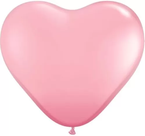 Qualatex 6" Pink Heart Latex Balloons (100ct)
