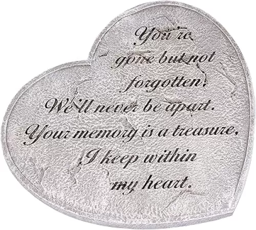 Roman You are Gone But Not Forgotten Heart Garden Stepping Stone 11 Inch