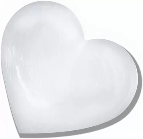 Selenite Heart Worry Stone, Heart Shape Selenite Crystal with Healing & Calming Effects, Used for Reiki, Home Décor, Cleansing & Meditation – 10cm