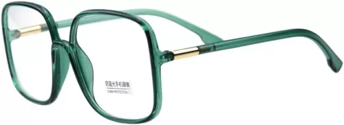Shiratori Woman's New Retro Blue Light Blocking Glasses Oversized Nerd Eyeglasses Frame Anti Blue Ray Computer Game Glasses Green