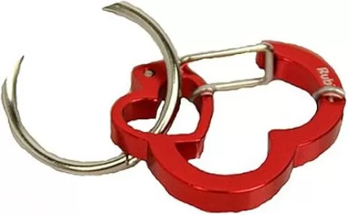 Small Heart Aluminum Dog Tag Clip - Red