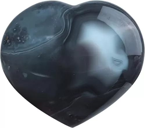 SUNYIK Natural Agate Heart Stone, Polished Palm Worry Stone for Anxiety Stress Relief Reiki Healing Meditation & Home Office Decoration, 400-500g