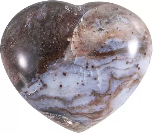 SUNYIK Ocean Jasper Worry Pocket Stone for Healing Massage, Polished Heart Palm Stone Decor for Valentine