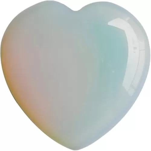 Synthesis Opalite Heart Love Chakra Stone, Polished Palm Crystals and Healing Stone (2.17 Inch)