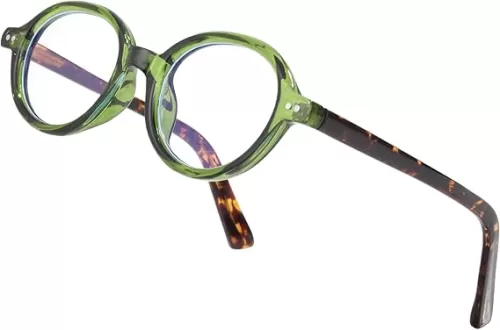Vintage Round Glasses for Men Women Retro Oval Blue Light Glasses Fake Nerd Eyeglasses