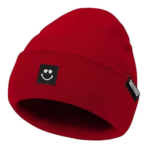 Zando SmileyWorld Smiley Face Beanie for Women Men Soft Funny Beanies Hats Embroidered Smiley Face Knit Hat Warm Preppy Hats