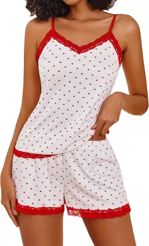 Avidlove Women Cami Pajama Set Modal Sleepwear Lace Trim Short PJ Set with Shorts