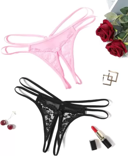 Avidlove Women Lace Panties Floral Lace Briefs Mesh Hollow Out G-String Thongs T-back Underwear 1-4 Pack