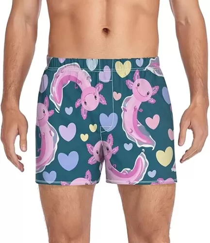 Axolotl Heart Cartoon Navy Men