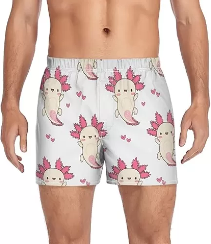 Axolotl Heart Cartoon White Men