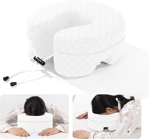 BALAPET Adjustable Face Down Pillow After Eye Surgery Breathe Easy Face Down Pillow Best for Prone Face-Down Resting, as a Home Massage Headrest, or Contoured Post-Eye Surgery Support(White)