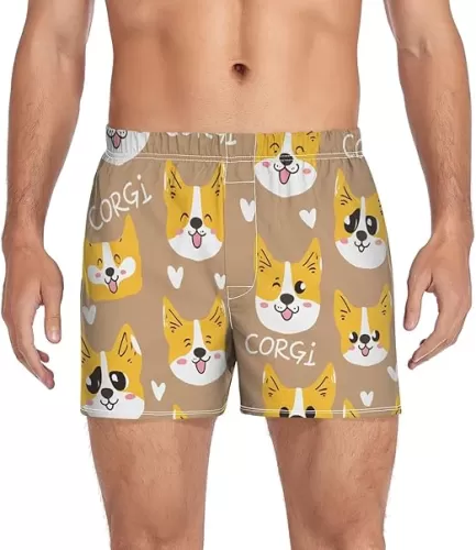 Cartoon Corgi Heart Men