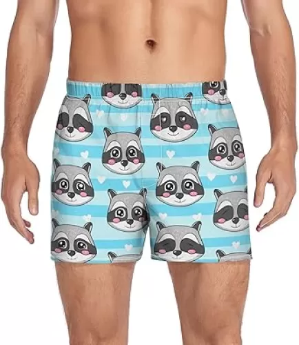 Cartoon Raccoon Heart Men