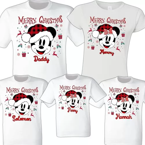Christmas Family Shirts for Disney Vacation tshirts matching shirts 2025 Group Shirt Family Christmas Gifts Matching Custom Personalized Shirts Christmas pajamas Playeras para Navidad Familia Reunion