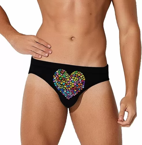 Colorful Love Dog Paw Heart Men