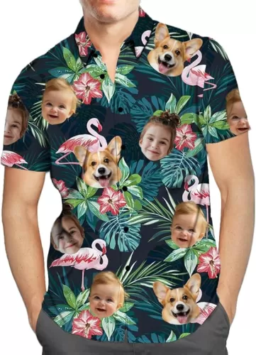 Custom Hawaiian Shirt, Personalized Beach Short Sleeve Shirt, Custom Men