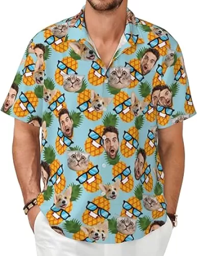 Custom Hawaiian Shirt with Face Customize Hawaii Shirts for Men Personalized Gifts