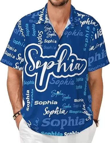 Custom Hawaiian Shirt with Names Personalized Funny Button Down Shirts for Men Customizable Gifts
