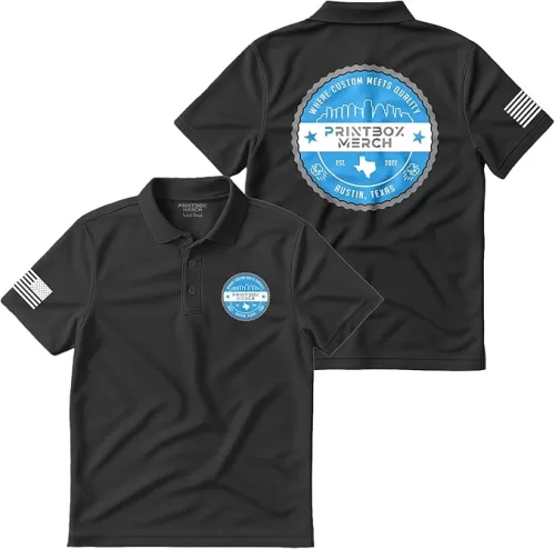 Custom Polo Shirts for Men, Add Any Logo or Text, Mens Polo Shirts Perfect for Golf, Work, Leisure, Short Sleeve Shirt