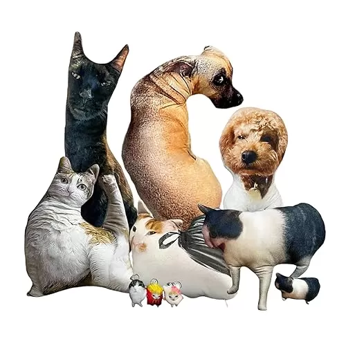 Customized Ugly Pet Pillow - Personalized Pet Pillow, Funny & Lovely Pillow, Ugly Cat Pillow, No White Edges, Funny Gifts for Friends, Boyfriend, Girlfriend, Family (The Longest Side: 13.4 inches)
