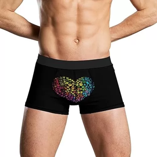 Dog Paw Colorful Heart Novelty Men