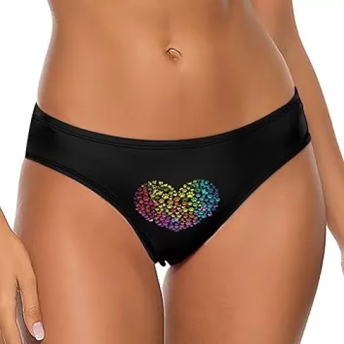 Dog Paw Colorful Heart Women