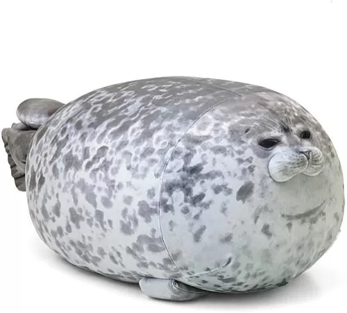 EHOTONG Cute Blob Seal Pillow, Chubby Seal Plush Hug Pillow Soft Stuffed Animal Toy (Gray, 11.5")