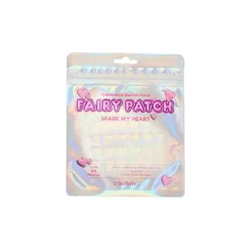 Fairy Patch Spark My Heart - shiny holographic hydrocolloid heart and moon patches for spots and blemishes, 84 patches, Korean skincare