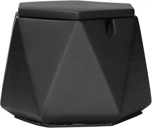 FREELOVE Concrete Ashtray with Lid & Stainless Steel Ashtrays for Cigarettes, Cement Ash Tray Smoking Holder Indoor Smokeless Outdoor Windproof Patio Home Office Cool Decor(Black, Large)