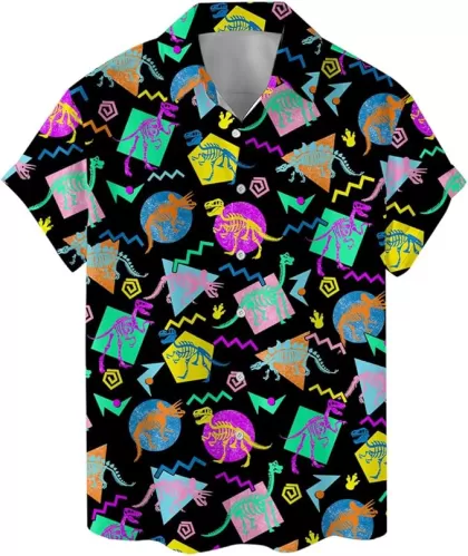 Funny Colorful Hawaiian Shirt for Men Mens Casual Animals Mens Hawaiian Shirts Short Sleeve Button Down Shirt Men