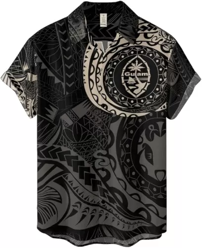 Guam in My Heart Aloha Hawaiian Shirts, Outstanding Aloha Shirt, Summer Beach Party Holiday Shirt Multicolor