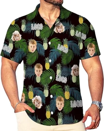 Hawaiian Style Personalized Face/Pet Face Print Shirt Custom Shirt