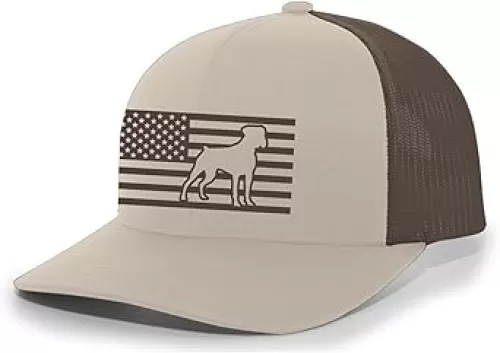 Heritage Pride Canine Collection German Shepherd American Flag Embroidered Mesh Back Trucker Hat