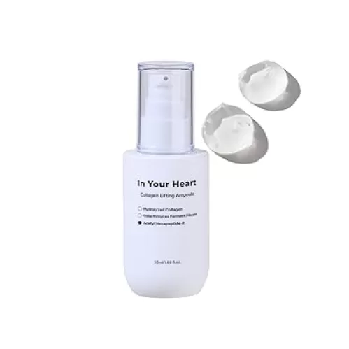 In Your Heart Collagen Lifting Ampoule 1.69 fl oz Anti-Aging Serum with French Hydrolyzed Collagen, Acetyl Hexapeptide-8, Adenosine, and Hyaluronic Acid for Skin Firming and Deep Hydration
