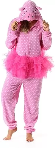 Just Love 6352 Adult Onesie Womens Pajamas, Pig in Tutu