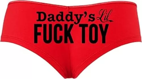 Knaughty Knickers Daddys Little Lil Fuck Toy Fucktoy DDLG BDSM Owned Boyshort Red/Black
