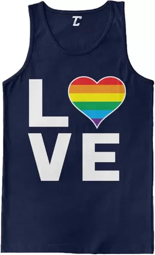Love Rainbow Heart - Gay Pride LGBTQ Men's Tank Top