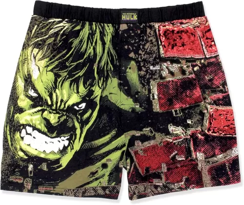 Marvel The Incredible Hulk Smash Brick Comic Style Men's Boxer Lounge Shorts