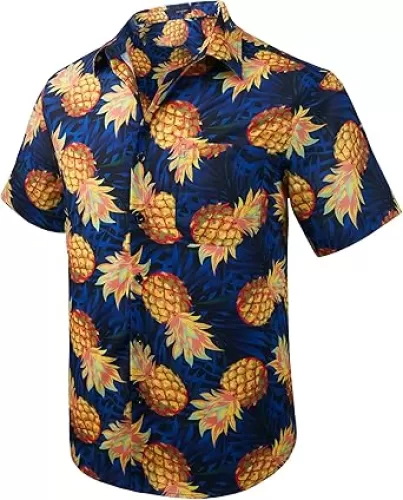 Mens Hawaiian Shirts Short Sleeve Aloha Shirt Floral Tropical Casual Button Down Shirt Summer Beach Shirts for Holiday