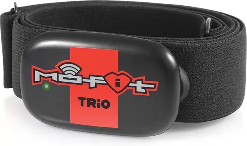 Mo-Fit Trio - Heart Rate Monitor Chest Strap/HRM for Apple, Android, Peloton, Garmin, Polar, Wahoo, Strava, Zwift, ANT+, 5.3 kHz Gym Equipment, and Most Bluetooth 5.0/4.0 Enabled Fitness Devices