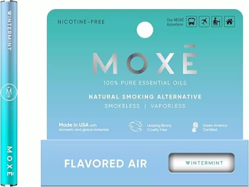 MOXE Natural Wintermint Air Inhaler | Non Electric Long-Lasting Flavored Air Refreshing Support | Oral Fixation Wintergreen & Menthol Essential Oils, Craving Relief