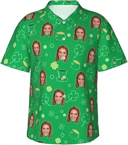 Nsipan Custom St Patrick's Day Short Sleeves Button Down Shirt