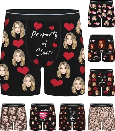 Personalized Boxers for Men, Customized Long Underwear, Boxers with Face on Them, Gifts for Boyfriend Husband