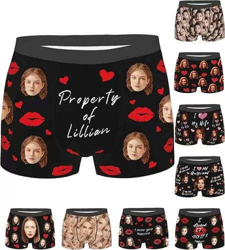 Personalized Boxers for Men, Customized Underwear, Custom Underwear for Men, Birthday Day Gifts for Him