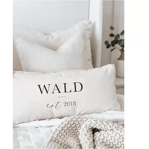 Personalized Lumbar Pillow - Last Name - Handmade in the USA, home decor, wedding gift, engagement present, housewarming gift, cushion cover, throw pillow