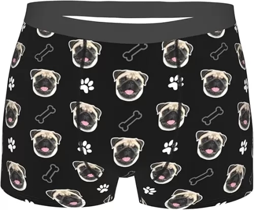Personalized Mens Boxer Briefs with Photo I Love You Heart Underwear with Girlfriend Wife