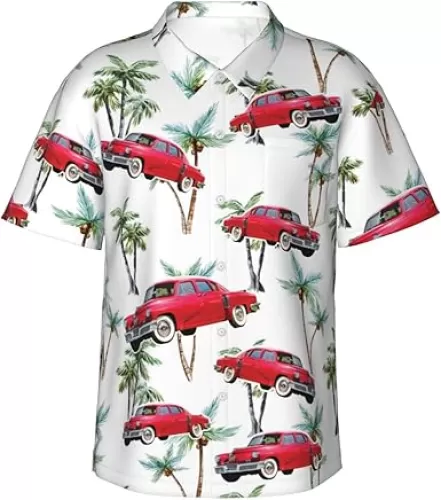 Personalized Photo Hawaiian Shirt for Car Lovers Custom Car Photo Hawaiian Shirt Gifts for Men, Husband, Dad Birthday Xmas